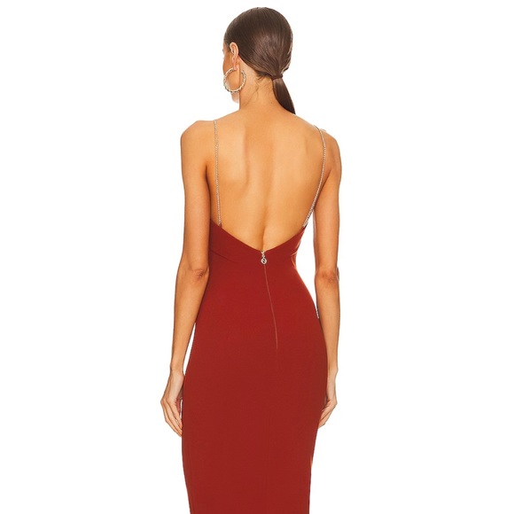 Lexi Chain Gown in Rust PERFECT DRY-CLEANED CONDITION Size Medium - Picture 3 of 4